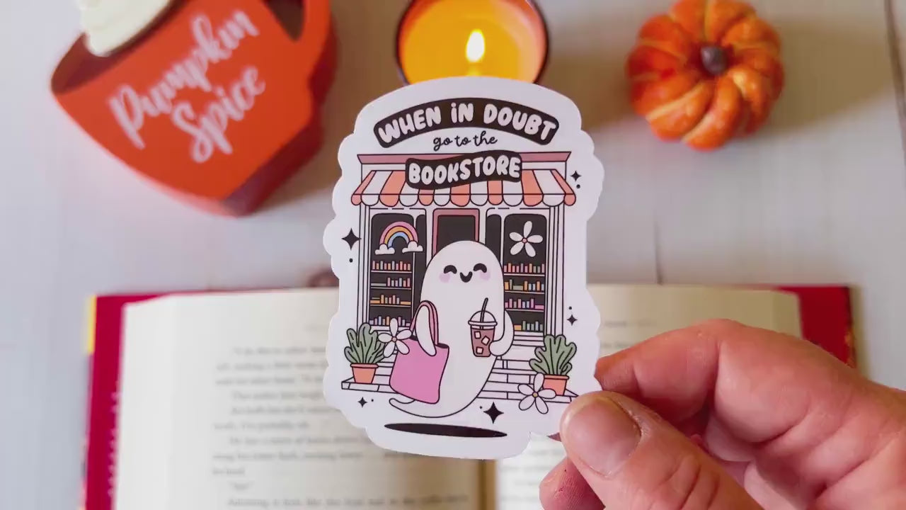 Ghost When in Doubt Go to the Bookstore Vinyl Sticker